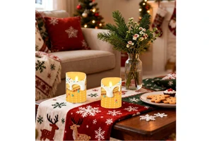 Custom Pattern Luxury LED Candle Light Multi-Color Slanted Mouth Flameless Wax Candle Decorative Electronic Candles For Gifts