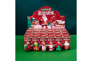 Limited Edition 24 Boxes Glossy Finish PVC Christmas Keychain Blind Boxes Festive Birthday Gifts Figurine Toys Santa Claus