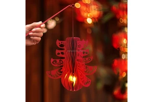 Happy New Year Chinese New Year Paper Ornaments Paper Crafts with Magnet Home Decor Luxury