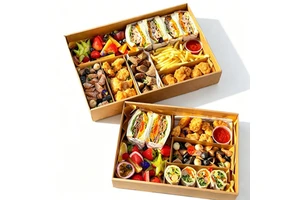 Charcuterie Box Wholesale Custom Window Paper Packaging For Family Picnic Catering Party Graze Platters