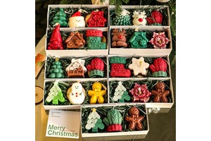 Handmade Christmas Tree and Deer-Shaped Scented Candles in Creative Gift Box Festive Decorations with Fragrance