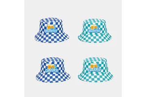Germany for October Beer Festival Party Summer Fisherman Hat Blue and White Plaid Sunshade Hat