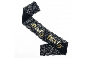 30th Birthday Party Decorations Supplies Adult Birthday Black Dirty Thirty Lace Sash
