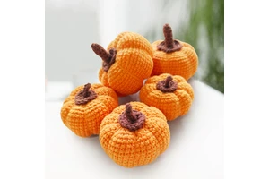 Farmhouse Thanksgiving Table Centerpiece Halloween Fall Decorations Handmade Crochet Decorative Pumpkin Knitted Pumpkin Gifts