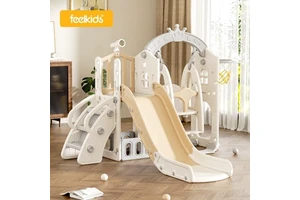Feiqi Children Indoor Playground Kids Slides Baby Home Toys Plastic Slides Swing And Slide For Kids Playhouse