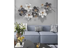 Modern Abstract Metal Wall Art with Plant Pattern Hanging Option for Customizable Home Decor-Unique Wall Accent at Best Prices