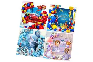 Children's Birthday Party Background Wall Decoration Supplies Boys Girls Baby One Year Old Happy Birthday Balloon Arch Kits