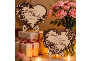 For Mother's Day & Women's Day Gift 3D Heart Ornaments Holiday Home Decoration English Letters Desktop Display New Styles