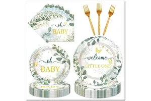 Custom Children's Party Supplies Themed Plate Cup Napkin Birthday Decorations Tea Set for Boy Girl Baby Shower