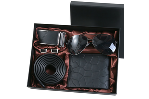 Wholesale Durable Leather Business Gift Sets Father's Day Men's Belts Sunglasses Wallets Promotional Items Offset Printed Gift