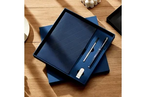 Wholesale Corporate Leather Notebook Gift Sets Customizable Luxury A5 Diary Notebook Gift Box With Pen And USB