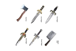 13.78'' PU Foam Soft Lightweight Kids Cosplay Halloween Role Play Set Mini Axe Dagger Toy Weapon Set