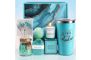 Unique Birthday Mother's Day Thank You Gift for Women, Best Friend, Lavender Spa Bath Gift Basket Set for Her, Self Care Gifts