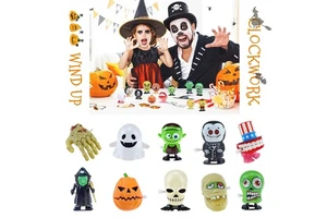 Halloween Party Giveaways Blind Bag Filler Ghost Zombie Witch Pumpkin Spooky Wind-Up Clockwork Toys Plastic Party Favors for