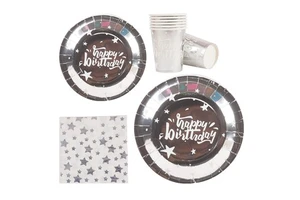Happy Birthday Kids Birthday Party Decorations Supplies Set Paper Plates Disposable Cutlery Set