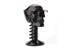 WeiVista Hot Selling Creative Halloween Skulls Tabletop Decorations Black Glasses Bracket for Home for Halloween Decor
