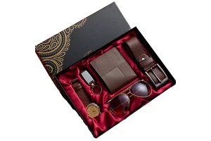 Custom Men's Sunglasses Watch Wallet Belt Pen Gift Set with Box for Father's Day