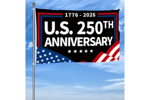 Custom Wholesale Digital Eco-Friendly Flag Two Metal Holes Premium Design 250th Anniversary 1776-2026 USA Independence Day Flag