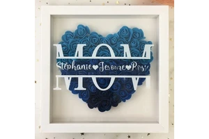 Dropshipping Anniversary Gift with LED Personalized Rose love Flower Shadow Box for Mother's Day