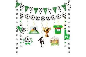 2026 Hotsales Football Theme Children's Birthday Party 9-Piece Paper Cup Plate Towel Set Party Tableware