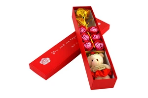 Colorful Artificial Flower Romance Gift Box Creative Valentine's Day Gift Set Long Gift Flower Box