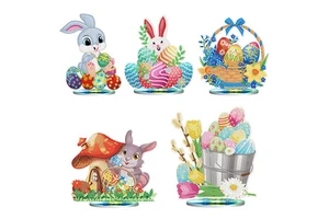 New Product Acrylic Easter Rabbit Desktop Decorations Diamond Painting Kit Easter Eggs Home Decor DIY Ornament
