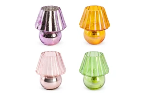 Colorful Handmade Mushroom Glass Table Vintage Style Decor for Bedroom Nightstand Living Room Halloween Christmas New Year