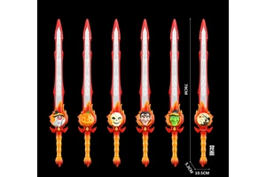 LED Halloween Sword with Sound, PVC, 12 LEDs Luminous Toy - Pumpkin, Vampire, Skeleton, Ghost, Witch Sword for Kids Light Saber
