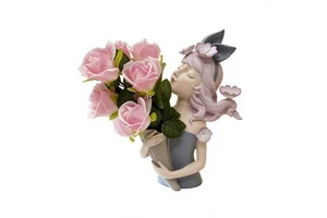 Valentine's Day Gift Flower-arranging Cartoon Wind Style Synthetic Resin Crafts Home Desktop Decorations Light Luxury