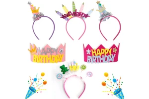 Theme Birthday Decoration Set Party Supplies for Children Cute Headband with Happy Birthday Letter Wholesale