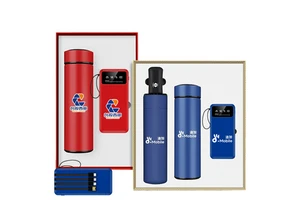Luxury Man Gift Set Portable Power Banks Vacuum Bottle for Christmas Company Father's Day Corporate Valentine Gifts for Men