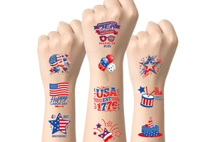 Independence Day Tattoo Stickers DIY National Day Face Decor Stickers for Holiday Party
