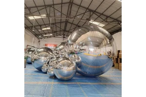 PVC Inflatable Mirror Ball For Event Disco Mirror Ball Inflatable For Stage 60 Inches Silver Mirror Balls