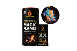 25 Bags Fire Color Changing Packets Magic Flame Powder For Halloween & Thanksgiving Camping & Hiking Outdoor And Indoor Use