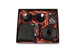 Men's Business Gift Set Sunglasses Wallet Belt Bracelet Father's Day Dad Boyfriend Surprise Model M2952