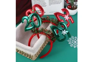 2025 New Year Graduation Diwali Party Holiday Supplies Photo Booth Props Glitter Colorful Headband Christmas Decorations
