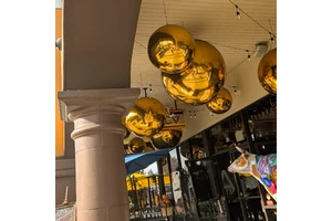 Gold Metallic Inflatable Balloon Disco Reflective Ball Big Shiny Sphere For Indoor Outdoor Event Decor