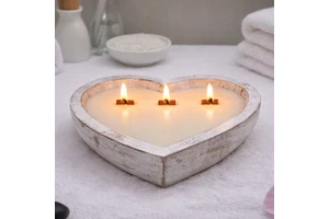 Romantic Wholesale Eco-Friendly Handmade Wooden Tealight Candle Holder Dough Bowls for Soy Easter Chinese New Year Holiday