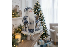 New Hot Selling Products Vintage Dark Blue Christmas Outdoor Christmas Santa Claus Figurines