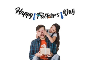 New Father's Day Decorative Hanging Banner Flag with Photo Letters for Celebration Party Supplies