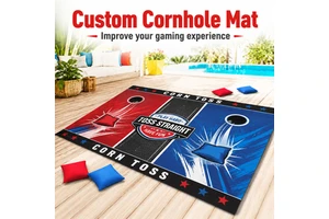 Sponsor Branded Cornhole Mat - Full Color Custom Printed Launch Pad for Beer Festival Promotional Event and Corporate Activation