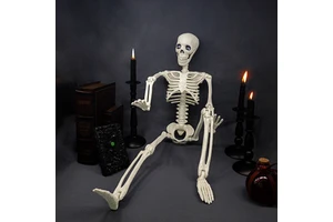 Halloween Animatronic Skeleton Model Plastic Rechargeable Battery Portable Durable Indoor Festival Decoration Customized Color