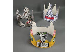 Gold Happy Birthday Paper Crown Happy Birthday Cap Children Kids Girls Adult Baby Cake Decorative Party Supplies