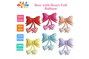 Bow Cherry Heart Foil Balloon Cute Fruit Love Design Eco-Friendly For Birthday Valentine's Day Wedding Party Atmosphere