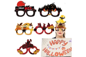 New Halloween paper children and adults dance party decoration items cartoon ghost pumpkin glasses