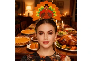 PESENAR Thanksgiving Festival Party Thanksgiving Costume and Outfit Thanksgiving headband Turkey style headband