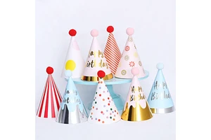 Happy Birthday Colorful Cone Party Paper Hats for Kids Adults Birthday Party Supplies and Decorations