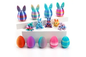 2026 New Arrival Easter Festival Gifts 3D Printed Animals Toys Colorful Easter Egg Kids Collection Toys Festive Gift