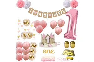 Wholesale 1st Girl Kids Birthday Decorations Party Supplies Birthday Decorations