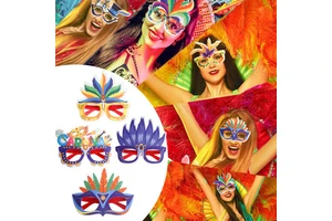 Masquerade Mask Halloween Mardi Gras Venetian Party Mask Party Favors Mardi Gras Mask with Feathers Women